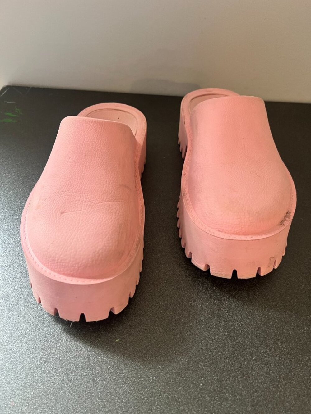 Free People & Jeffrey Campbell Bae Platform Mule — Rubber Slip‑On Clog — PINK 6 - Picture 8 of 10